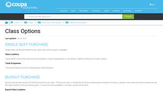 
                            3. Class Options - Coupa Success Portal