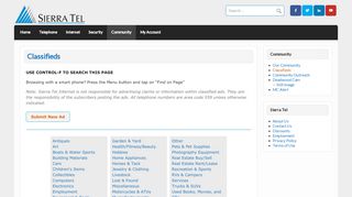 
                            9. Classifieds | Sierra Tel