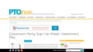 
                            7. Classroom Party Sign-Up Sheet: Valentine's Day - PTO Today