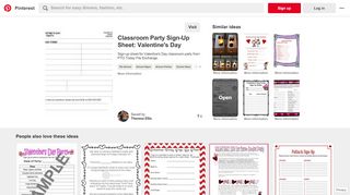 
                            2. Classroom Party Sign-Up Sheet: Valentine's Day ...