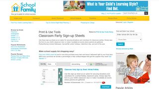 
                            8. Classroom Party Sign-up Sheets - SchoolFamily