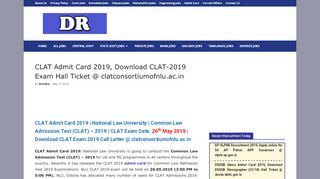 
                            5. CLAT Admit Card 2019, Download CLAT-2019 Exam Hall Ticket ...