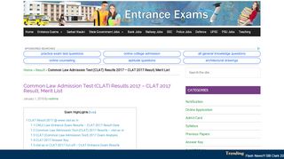 
                            10. clat.ac.in 2017 Results Online | CLAT Result 2017, Merit ...