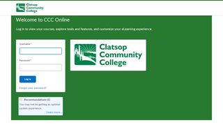 
                            4. Clatsop Community College: Login