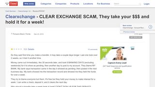 
                            3. CLEAR EXCHANGE SCAM, They take your - Pissed Consumer