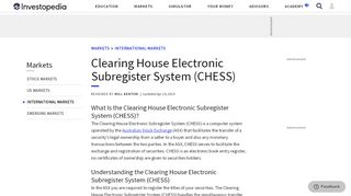 
                            9. Clearing House Electronic Subregister System (CHESS)