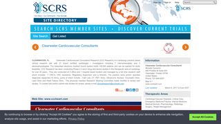 
                            5. Clearwater Cardiovascular Consultants - SCRS Sites Directory