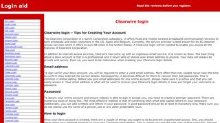 
                            6. Clearwire login aid