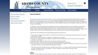 
                            8. Clerk of Courts Record Search - Adams County
