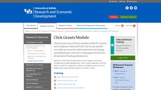 
                            7. Click Grants Module - University at Buffalo