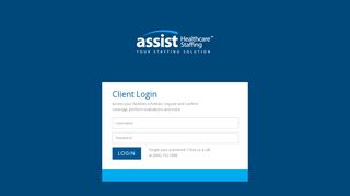 
                            4. Client Login Assist healthcare staffing