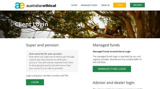 
                            7. Client Login - Australian Ethical - Super and Managed Funds