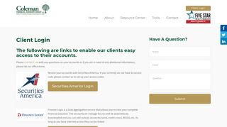 
                            1. Client Login | Coleman Financial Advisory Group LLC