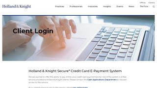 
                            9. Client Login | Holland & Knight