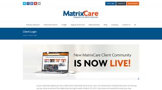 
                            1. Client Login | MatrixCare
