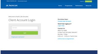 
                            2. Client Login - Pacific Life