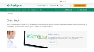 
                            2. Client Login - Stericycle