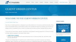 
                            4. Client Order Center | A S Hospitality