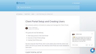 
                            5. Client Portal Setup and Creating Users | Avianis Help Center