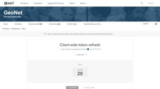 
                            8. Client-side token refresh | GeoNet, The Esri Community | GIS ...