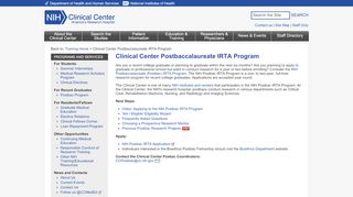 
                            8. Clinical Center Postbaccalaureate IRTA ... - NIH Clinical Center