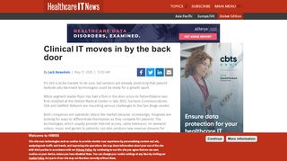 
                            9. Clinical IT moves in by the back door | Healthcare IT News