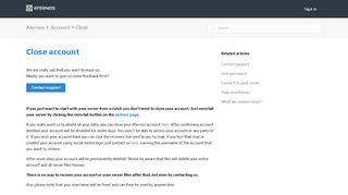 
                            8. Close account – Aternos