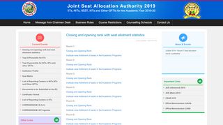 
                            4. Closing and opening rank and seat allotment statistics - JoSAA