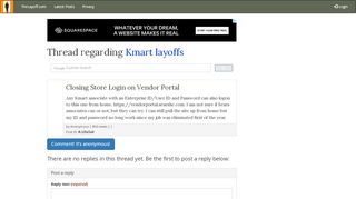 
                            5. Closing Store Login on Vendor Portal - post regarding Kmart layoffs