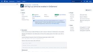 
                            7. [CLOUD-7398] Self Sign up cannot be enabled in OnDemand ...