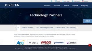 
                            7. Cloud Networking Platform - Technology Partners - Arista