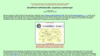 
                            10. CloudFlare's half-baked SSL: suspicious sockets layer