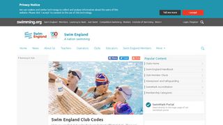 
                            8. Club Codes | Look Up or Download Swim England Club Codes