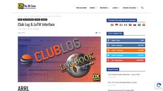 
                            7. Club Log & LoTW Interface - The DXZone