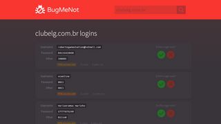 
                            9. clubelg.com.br passwords - BugMeNot