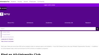 
                            4. Clubs and Organizations - NYU