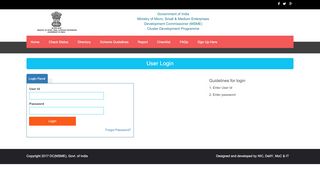 
                            5. ::Cluster Development:: User Login - cluster.dcmsme.gov.in