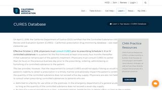 
                            3. cmadocs > Learn > Top Issues > CURES Database