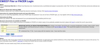 
                            7. CM/ECF Filer or PACER Login - United States Courts