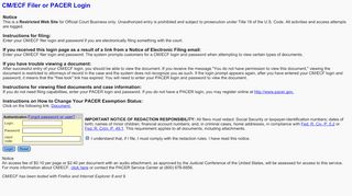 
                            5. CM/ECF Filer or PACER Login - U.S. District Court for the ...