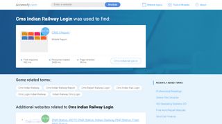 
                            1. Cms Indian Railway Login at top.accessify.com