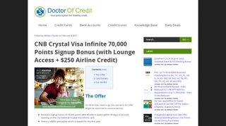 
                            5. CNB Crystal Visa Infinite 70,000 Points Signup Bonus (with ...