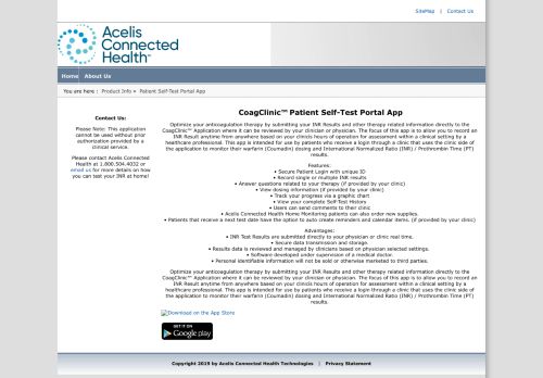 
                            4. CoagClinic™ Patient Self-Test Portal App - Standing Stone