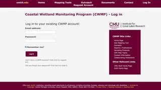 
                            8. Coastal Wetland Monitoring Program (CWMP) - Log in