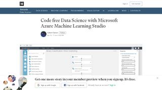 
                            6. Code free Data Science with Microsoft Azure Machine Learning Studio