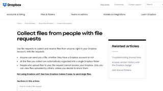 
                            4. Collect files from people with file requests – Dropbox Help