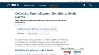 
                            4. Collecting Unemployment Benefits in North Dakota | Nolo