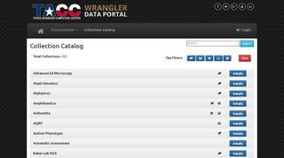 
                            6. Collections Catalog - TACC Wrangler Data Portal