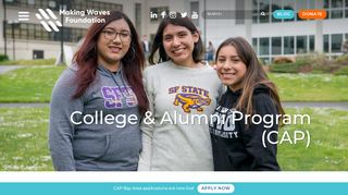 
                            3. College & Alumni Program (CAP) - Making Waves Foundation