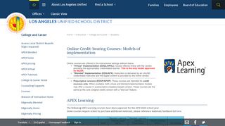 
                            4. College and Career / APEX Learning (Online)